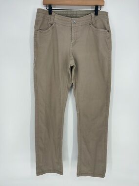 Kuhl Legendary Pants Womens 12 Beige Straight Stretch Twill Hiking Outdoor Trail